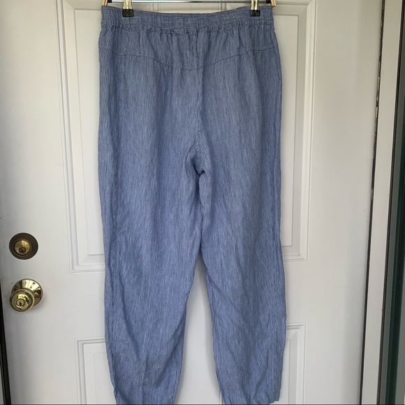 •Orvis• Shoreline Linen Blue/White Stripe Pants-Sm - Picture 5 of 9